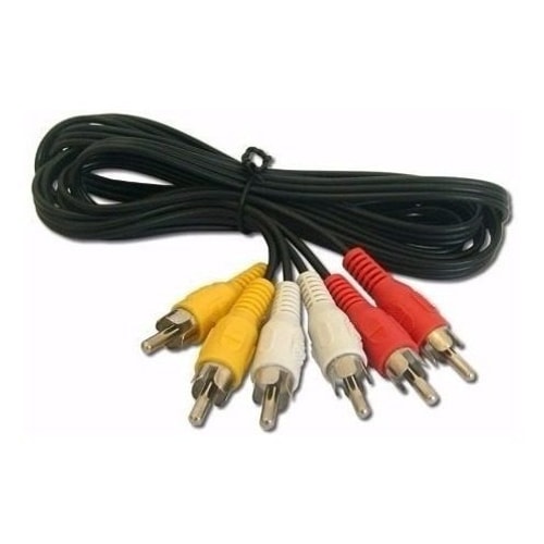 Cabo 3 Rca + 3 Rca 1,1m Áudio E Vídeo Av Kit C 6 Uni — foto 1