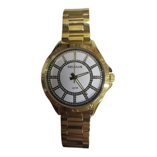 Relógio Seculus Feminino 28454lpsvds1 Lindo Mostruário - Dourado — foto 1