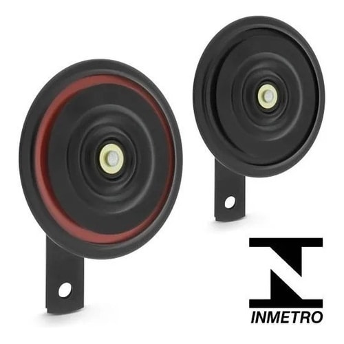 Buzina Modelo Paquerinha Dupla Universal Carros 12v Preto — foto 1