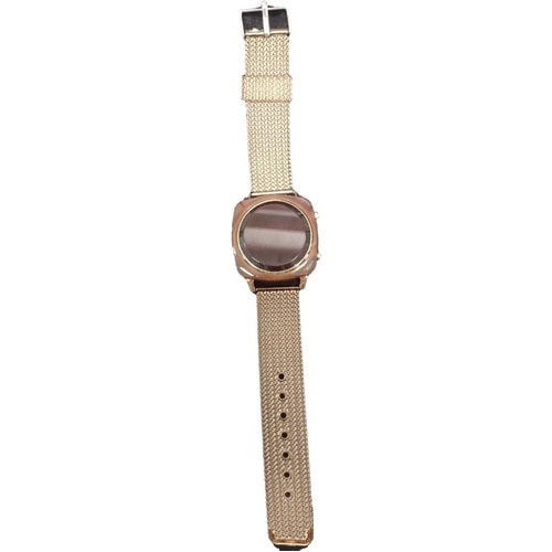 Relógio Digital Feminino Barato Led Diversas Cores Lindo - Dourado-escuro - Preto — foto 1