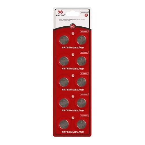 10 Pcs Batria Moeda Cr1632 3v Pilha Lítio Original Cartela — foto 1