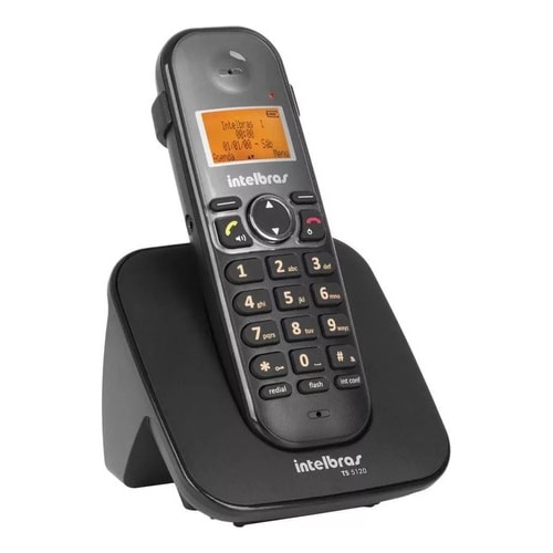 Aparelho Telefone Sem Fio Fixo Intelbras Com Bina Viva Voz TS5120 - Preto/Cinza - 110V/220V — foto 1