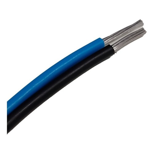 Cabo De Aluminio Duplex 16mm 20 Metros Neutro Isolado - Preto/Azul — foto 1